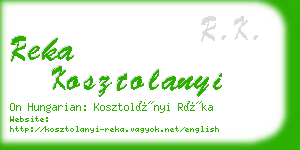 reka kosztolanyi business card